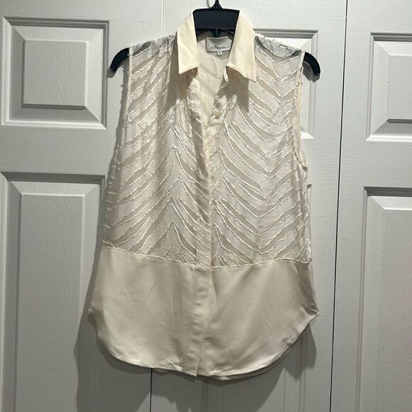 3.1 Phillip Lim Off White Silk Top, Size 0 - Picture 1 of 14